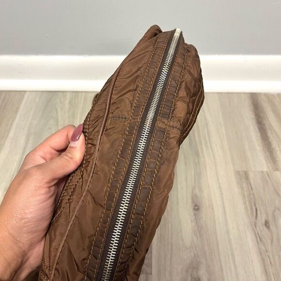 Tod's Luna Brown Nylon Media Hobo Purse Bag - Picture 6 of 14